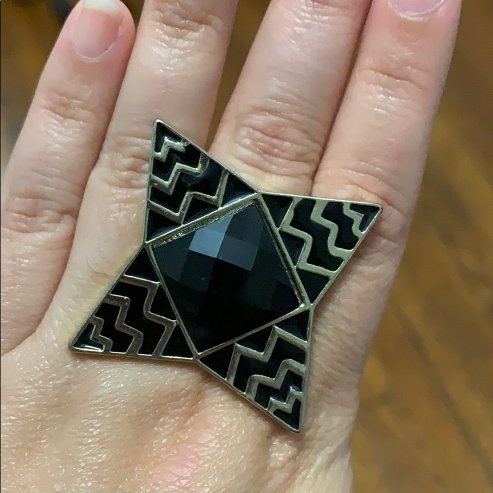 Black & Gold Pointy Ring